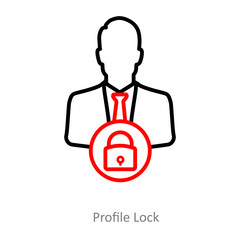 Profile Lock And Account Icon Concept