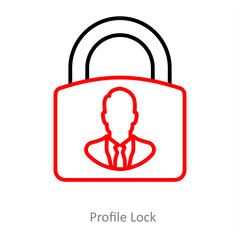 Profile Lock And Account Icon Concept