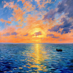 a view of the sea at sunrise