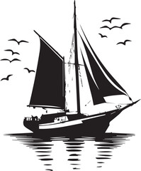 silhouette of a sailing boat