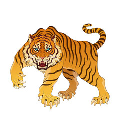 Obraz premium Tiger illustration transparent background tattoo design