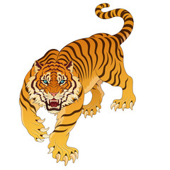 Tiger illustration transparent background tattoo design