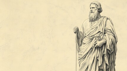 Fototapeta premium Zophar’s Teaching on Humility in the Bible - Illustration of Zophar Warning About the Dangers of Pride and Stressing Humility, Beige Background