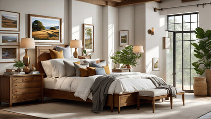 luxury comfortable bedroom, interior of a bedroom, bedroom
