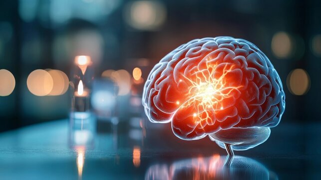 Illustration of a brain being soothed with cognitive techniques, Soreness, Mental relief procedures