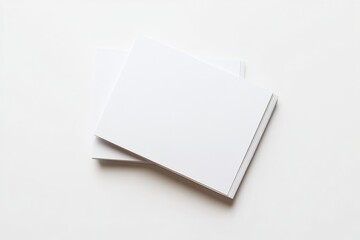 Top View of an Isolated Business Card on a White Background
