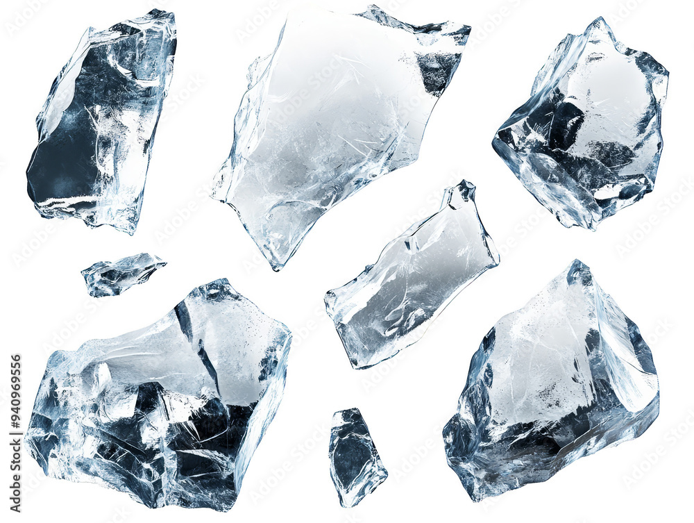 Wall mural ice cubes isolated transparent background