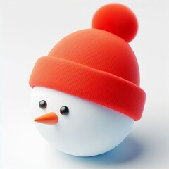 snowman head on white