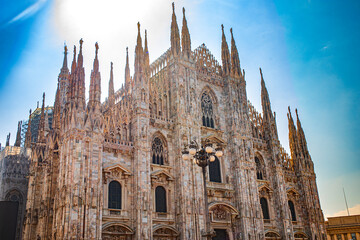 Milan Cathedral and galeria vittorio emmanuele II in italian lombardy