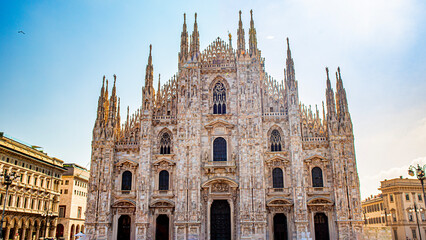 Fototapeta premium Milan Cathedral and galeria vittorio emmanuele II in italian lombardy