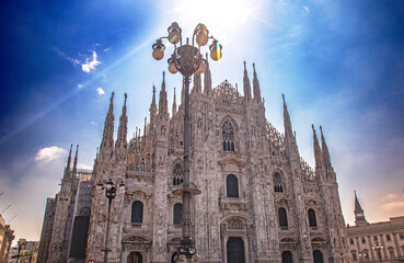 Milan Cathedral and galeria vittorio emmanuele II in italian lombardy