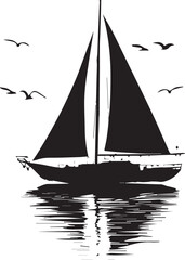 silhouette of a sailing boat