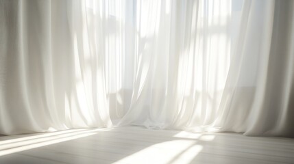 Sunlight Streaming Through Sheer Curtains