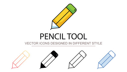 Pencil Tool icon design with white background stock illustration