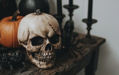 Gothic Halloween home decor with spooky elements