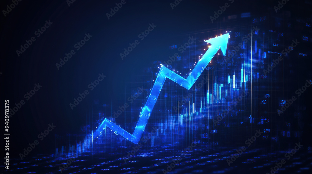 Wall mural global business. stock market or financial data. financial chart background. bar graph and line char