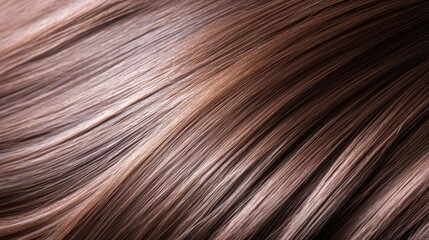Fototapeta premium Close-up of hair strands coated with a silky treatment serum, smoothing care, shine booster
