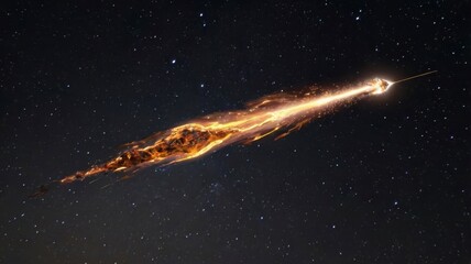 Flying meteor image cutout