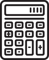 Calculator line icon Black Vector, Calculator silhouette vector, Calculator simple silhouette,