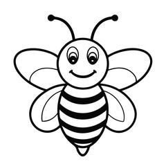 Fototapeta premium Cute Honey Bee Vector Illustration | Cartoon Bumblebee, Pollination, Nature, Spring, Garden, Wildlife