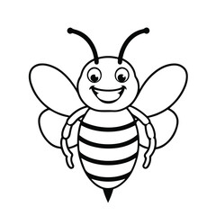 Obraz premium Cute Honey Bee Vector Illustration | Cartoon Bumblebee, Pollination, Nature, Spring, Garden, Wildlife