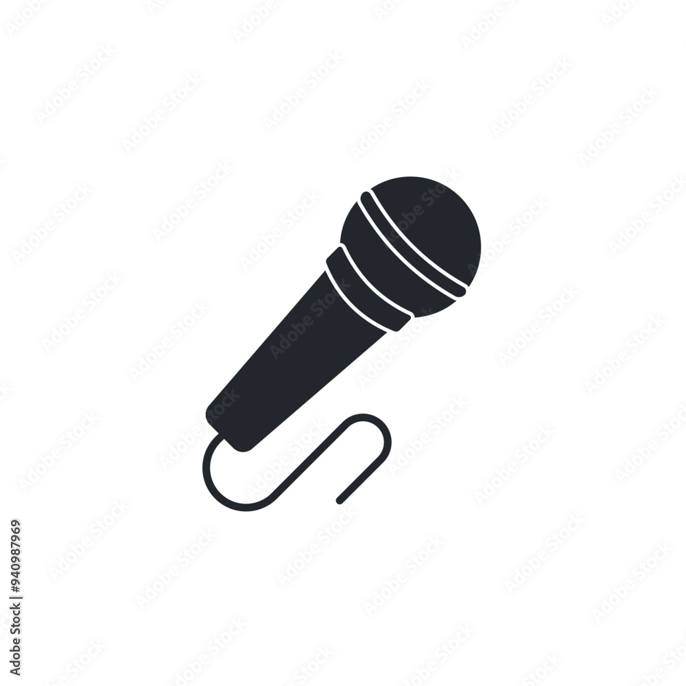 Aufkleber microphone icon symbol template for graphic and web design collection logo vector illustration