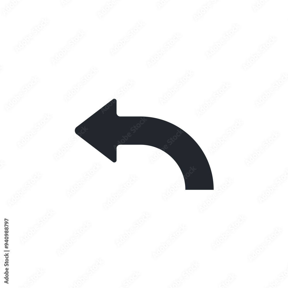 Poster undo icon symbol template for graphic and web design collection logo vector illustration
