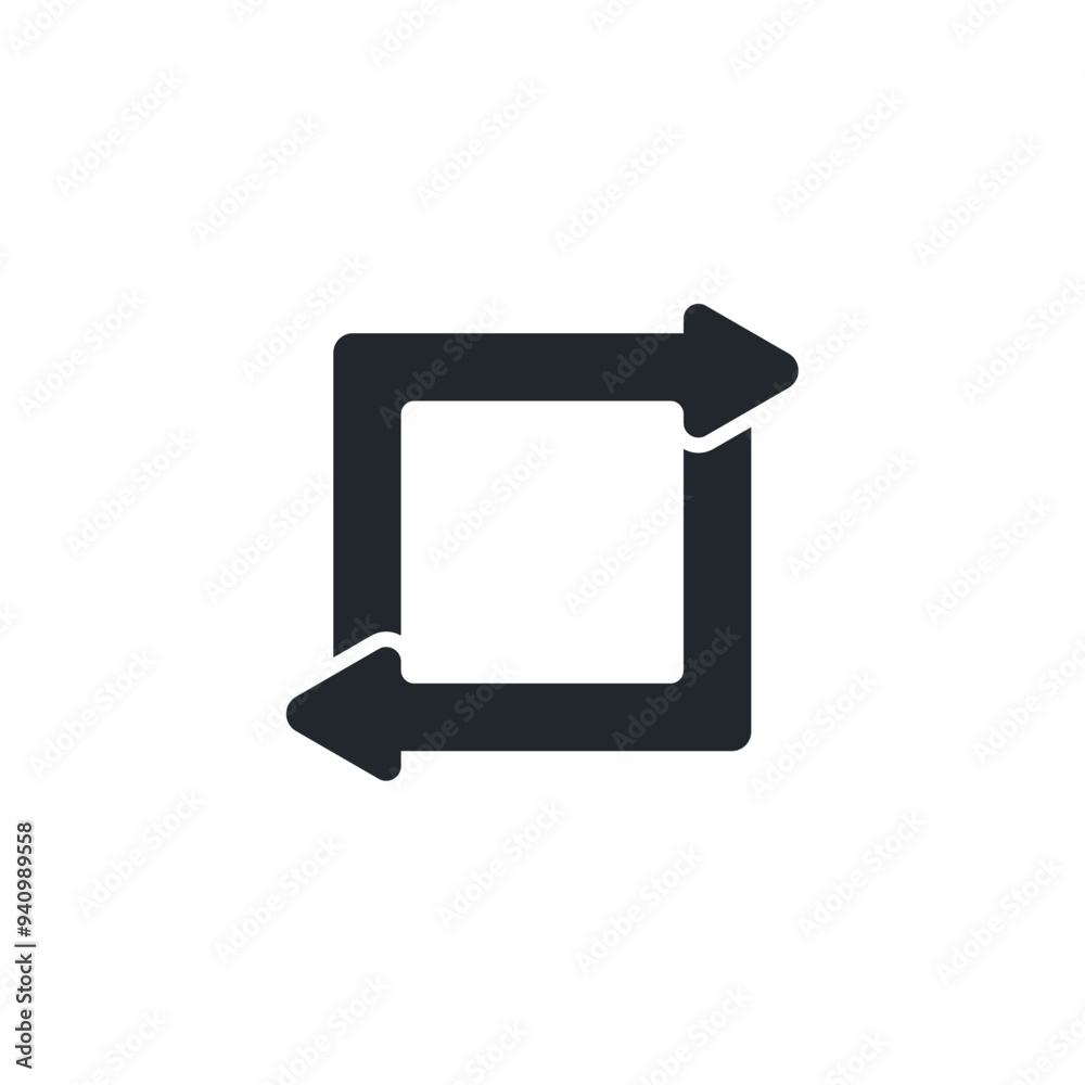 Poster Repeat icon symbol template for graphic and web design collection logo vector illustration