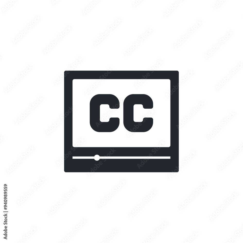 Poster subtitles icon symbol template for graphic and web design collection logo vector illustration