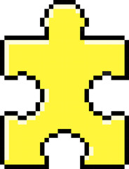 Obraz premium Puzzle icon. Pixel style. Exercise symbol.