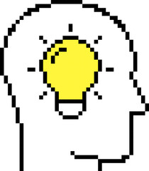 Fototapeta premium Idea icon. Creative symbol. Pixel style.
