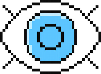 Eye icon. View symbol. Pixel style.