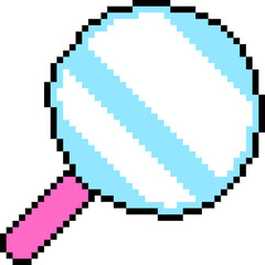 Obraz premium Magnifying glass symbol. Pixel style.
