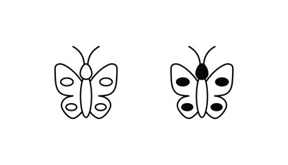 Butterfly icon design with white background stock illustration