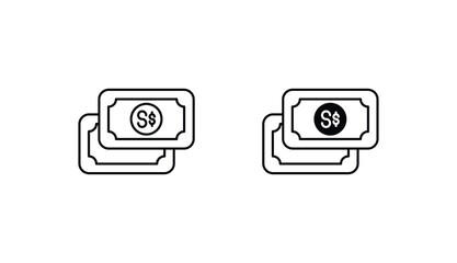 Singapore Dollar icon design with white background stock illustration