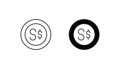 Coin icon design with white background stock illustration