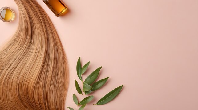 Hair treatment with jojoba oil for hydration, nourishing care, soft and smooth