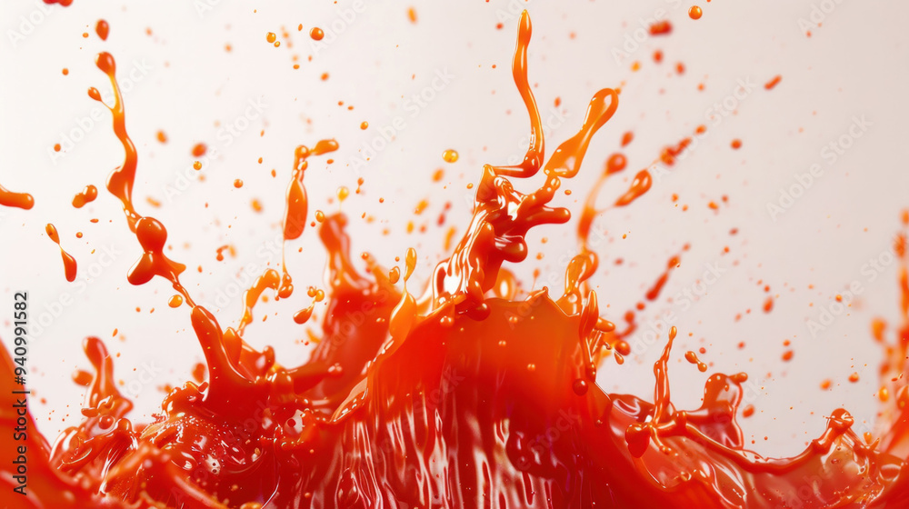 Poster Dynamic Patterns of Sauce Splash in Studio Setting.