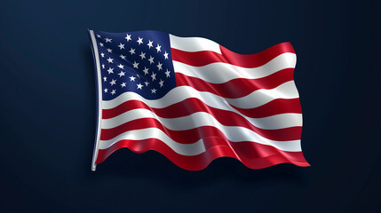 Fototapeta premium 2024 US Flag Icon in Vector Style Highlighting Patriotism and National Pride