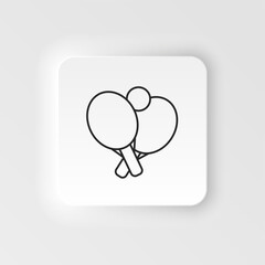 Ping pong, racket, table tennis neumorphic style vector icon. Neumorphism style. Ping pong, racket, table tennis neumorphic style vector icon. Neumorphism style on white background.