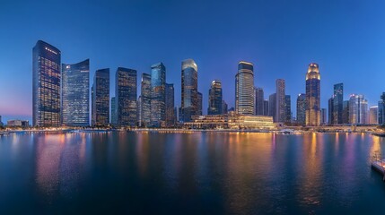 Obraz premium Singapore City Skyline at Twilight