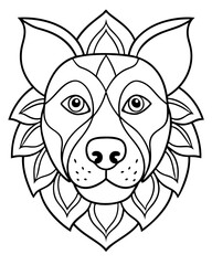 Dog Face Mandala Coloring