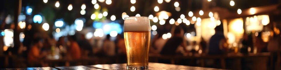 Vibrant Urban Nightlife: Bustling Asian Street Bar Scene with Relaxed Diners Enjoying Outdoor Ambiance. Perfect for Restaurant Marketing, Beer Festival Promotions, and Lifestyle Advertising. Capturing