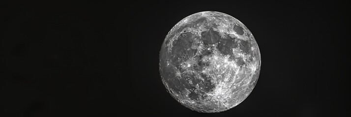 Naklejka premium A close-up view of the moon against a dark background, showcasing its craters and texture.