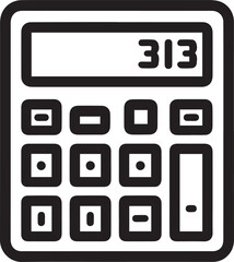 Calculator line icon Black Vector, Calculator silhouette vector, Calculator simple silhouette,