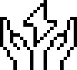 Fototapeta premium Saving energy icon. Pixel style.