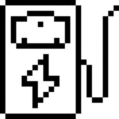 Obraz premium Charging station icon. Pixel style.