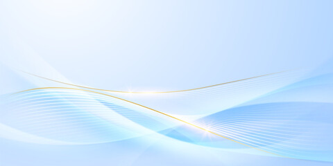 Blue waves abstract background, modern design, vector illustration