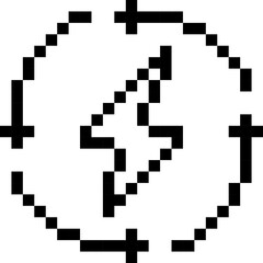 Energy icon. Recycling symbol. Pixel style.