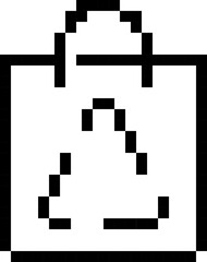 Obraz premium Package icon. Pixel style. Recycle symbol.